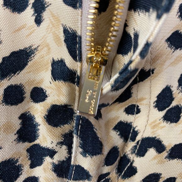 See By Chloe Cheetah Animal Print Denim Skirt Size 8 Below Knee A-Line Zip Front - Picture 9 of 14